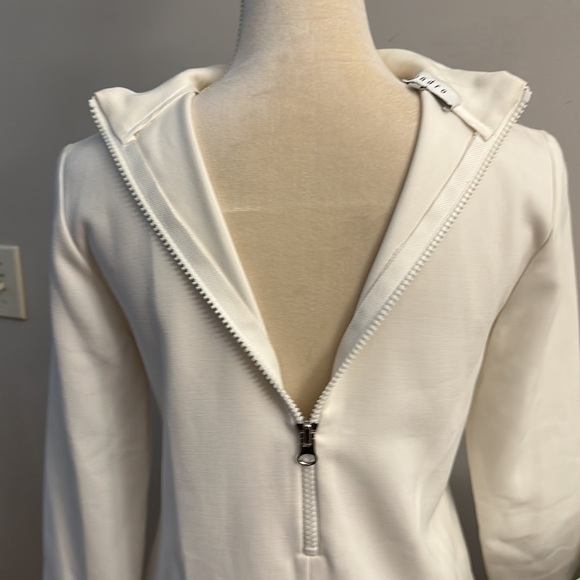 SANDRO white mock neck drop waist ruffled mini dress women’s XS | 0 - Picture 6 of 8